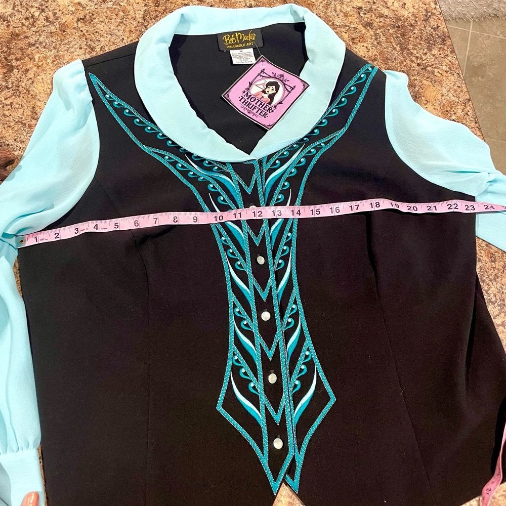 Rare! Bob Mackie Wearable Art Blouse - image 7